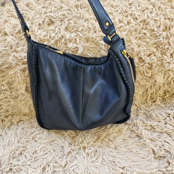HOBO Black Leather Hobo Shoulder Crossbody Bag - Picture 8 of 8